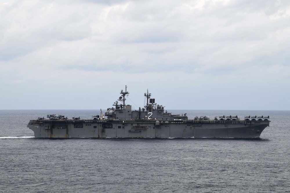 Abraham Lincoln sails in formation  during exercise Noble Fusion