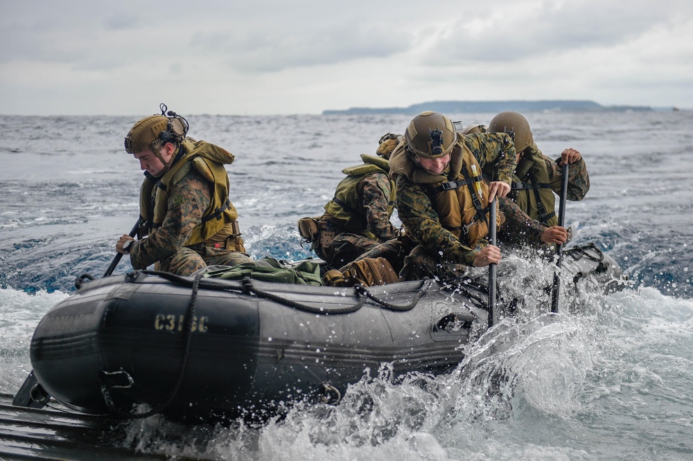 31st Marine Expeditionary Unit launch combat rubber raiding craft