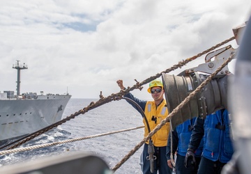USS Charleston Participates in UNREP with USNS Guadalupe