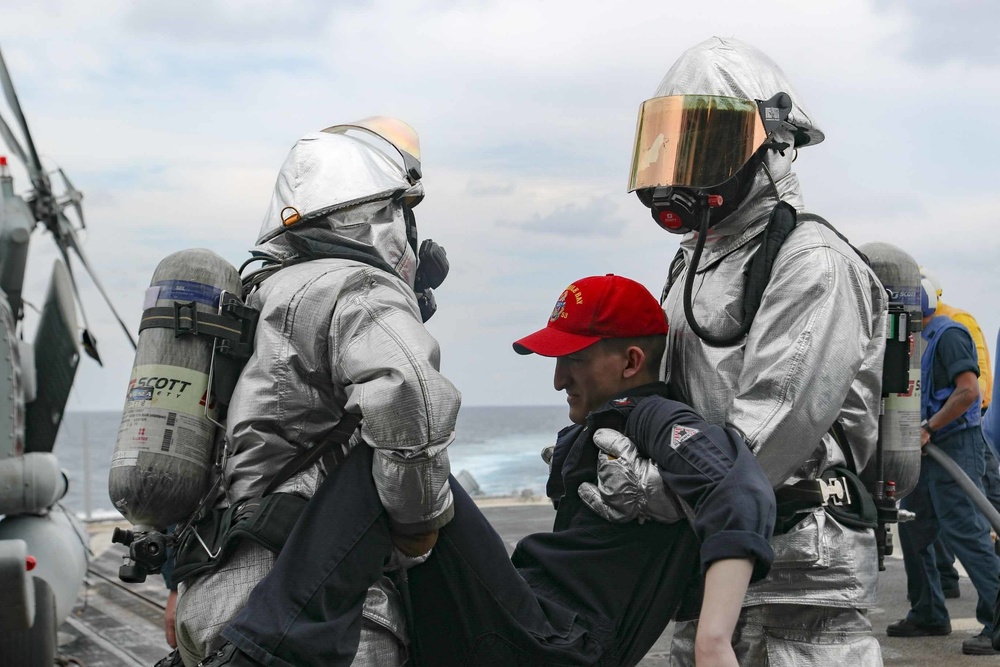 Mobile Bay Sailors conduct damage control drill