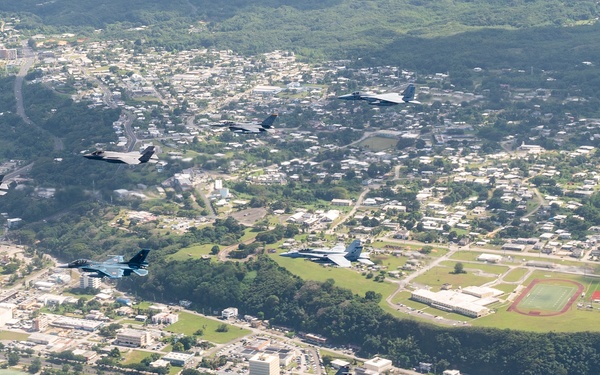 Fighter jets fly in formation for Cope North 22