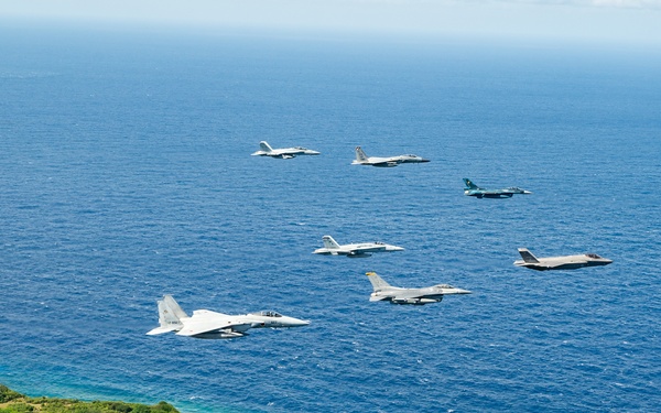 Fighter jets fly in formation for Cope North 22