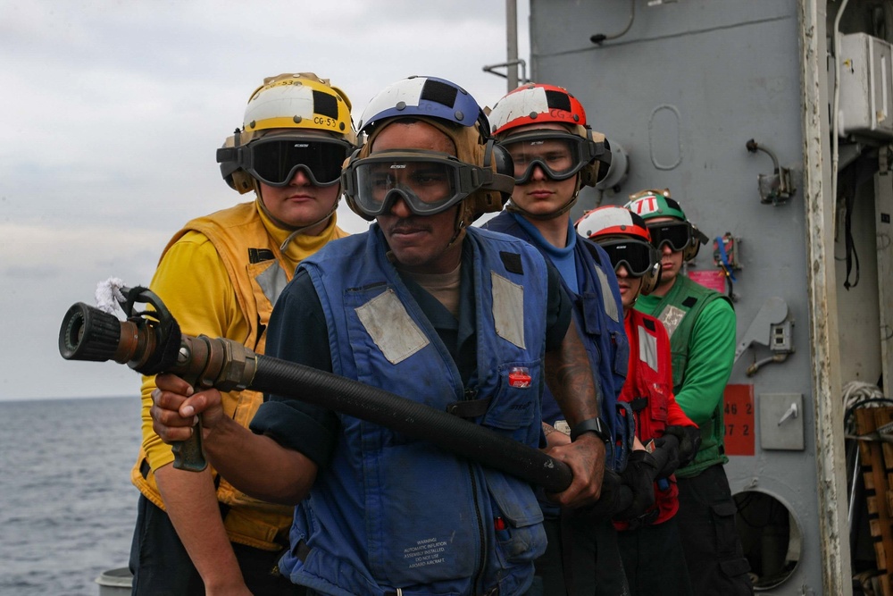 Mobile Bay Sailors conduct damage control drill