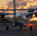 The Army Parachute Team's aircraft prepares for flight at sunrise