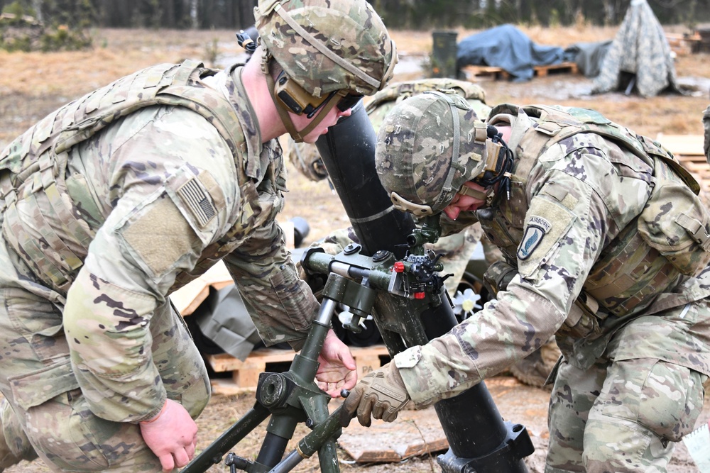 1-503rd Inf. Reg. 173rd AB conducts Mortar live fire