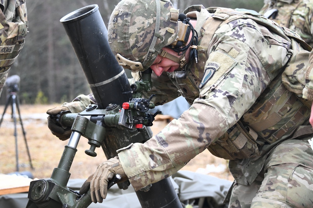 1-503rd Inf. Reg. 173rd AB conducts Mortar live fire