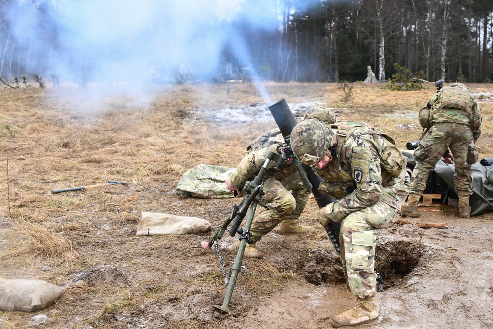 1-503rd Inf. Reg. 173rd AB conducts Mortar live fire