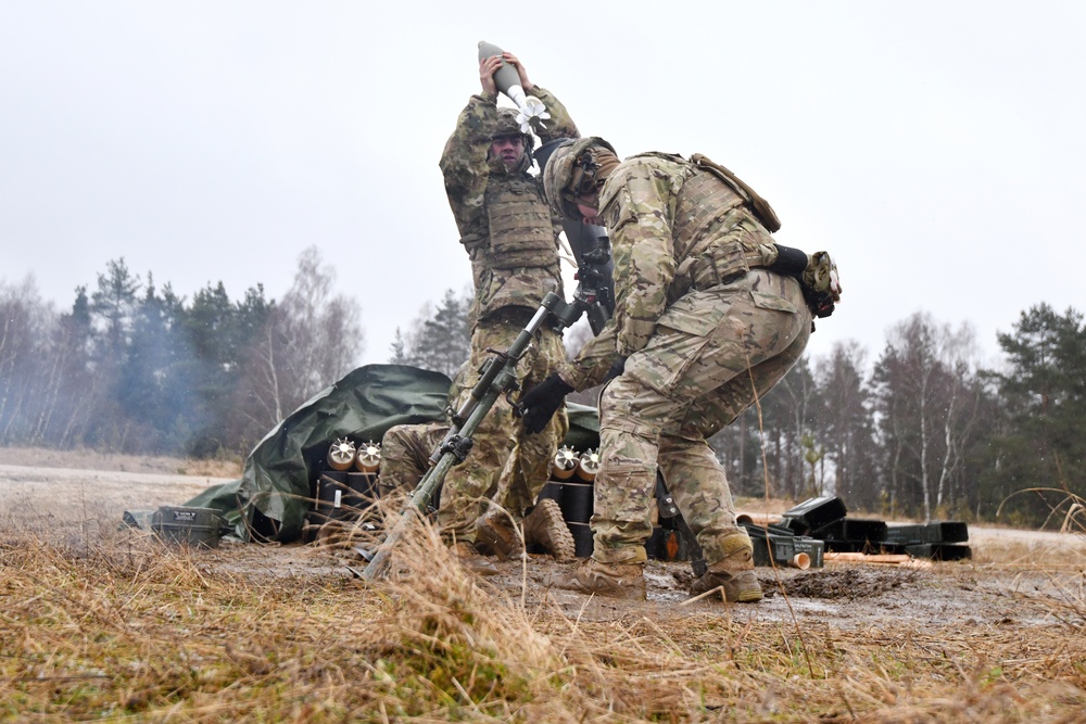 1-503rd Inf. Reg. 173rd AB conducts Mortar live fire