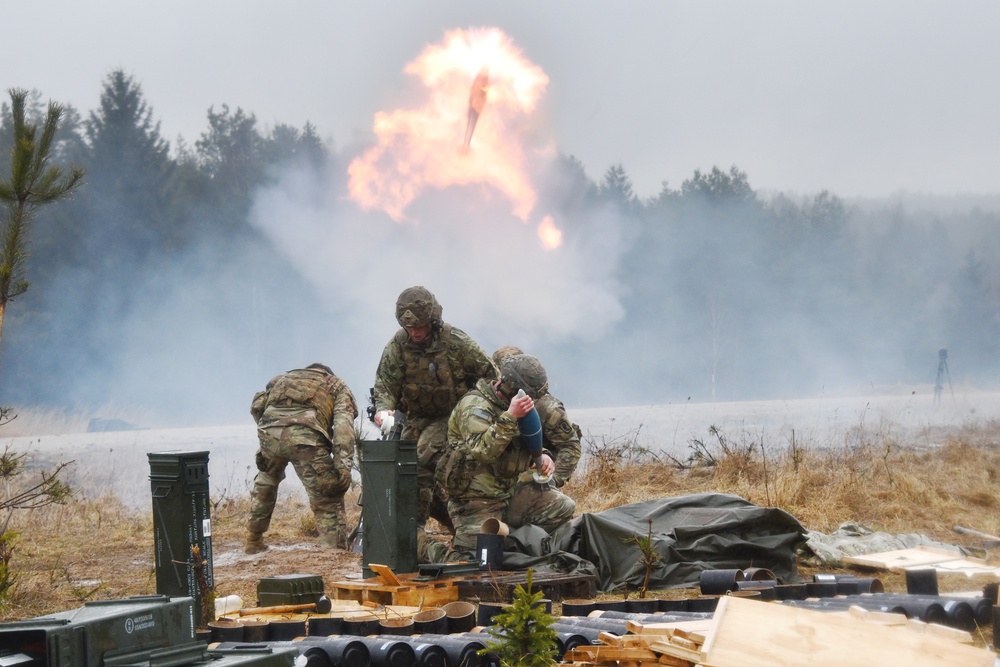 1-503rd Inf. Reg. 173rd AB conducts Mortar live fire