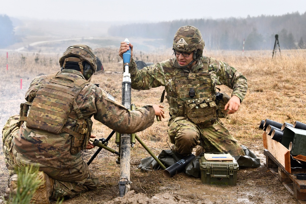 1-503rd Inf. Reg. 173rd AB conducts Mortar live fire