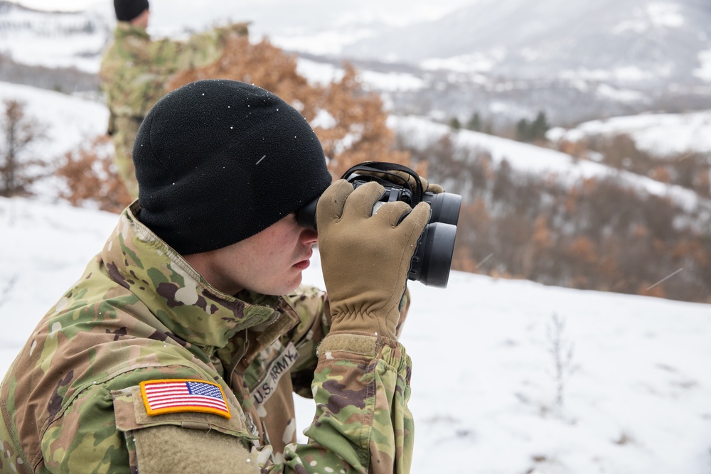 KFOR RC-E Cavalry Scouts Conduct Winter Patrol