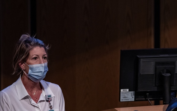 Airmen attend brief at INTEGRIS Baptist Medical Center