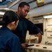 Abraham Lincoln Sailors practice weapon skills