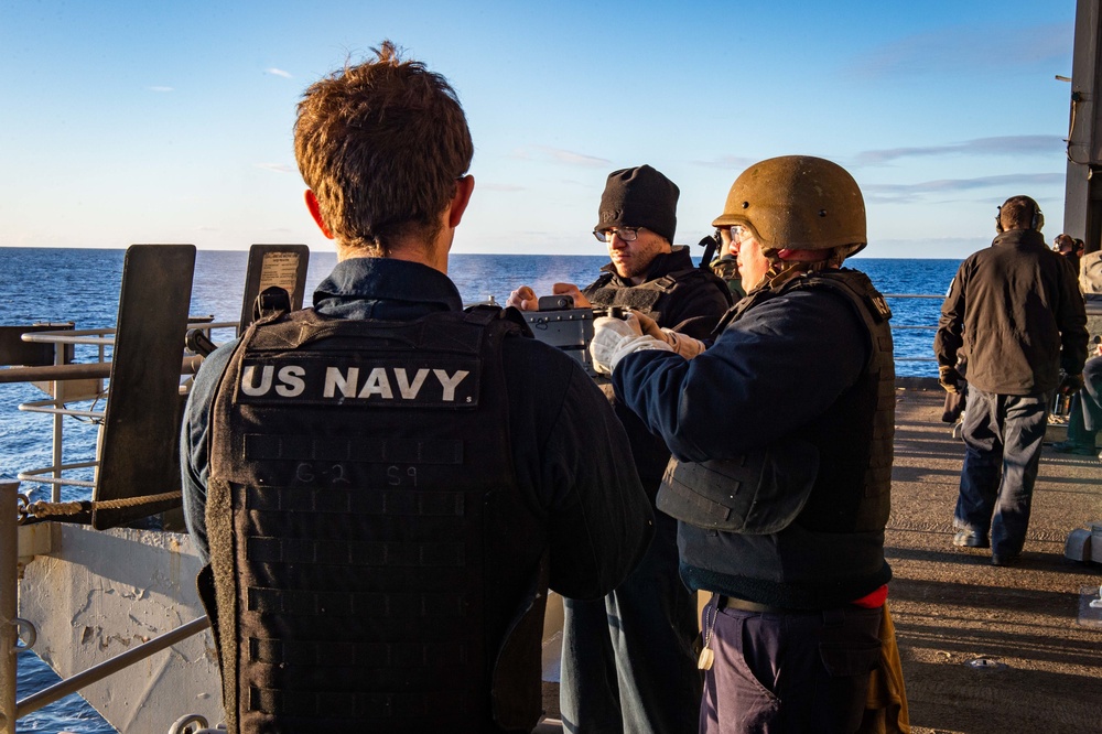 The Harry S. Truman Carrier Strike Group is on a scheduled deployment in the U.S. 6th Fleet area of operations in support of naval operations to maintain maritime stability and security.