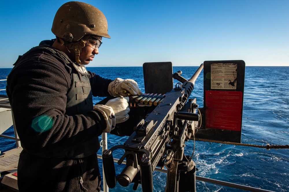 The Harry S. Truman Carrier Strike Group is on a scheduled deployment in the U.S. 6th Fleet area of operations in support of naval operations to maintain maritime stability and security.
