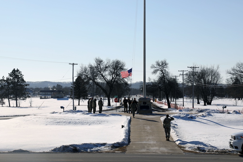 U.S. flag flies over Afghanistan, Fort McCoy
