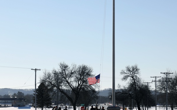 U.S. flag flies over Afghanistan, Fort McCoy
