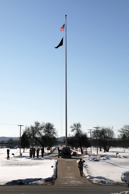 U.S. flag flies over Afghanistan, Fort McCoy