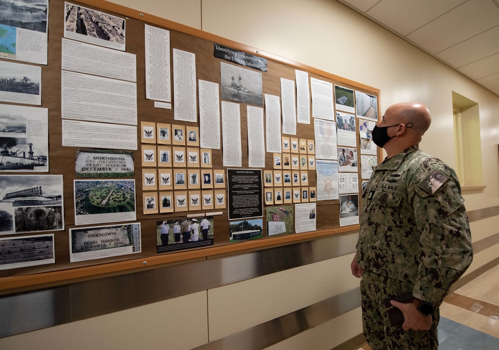 MCPON Russell Smith and SMMC Troy Black visit service members at Dover Air Force Base
