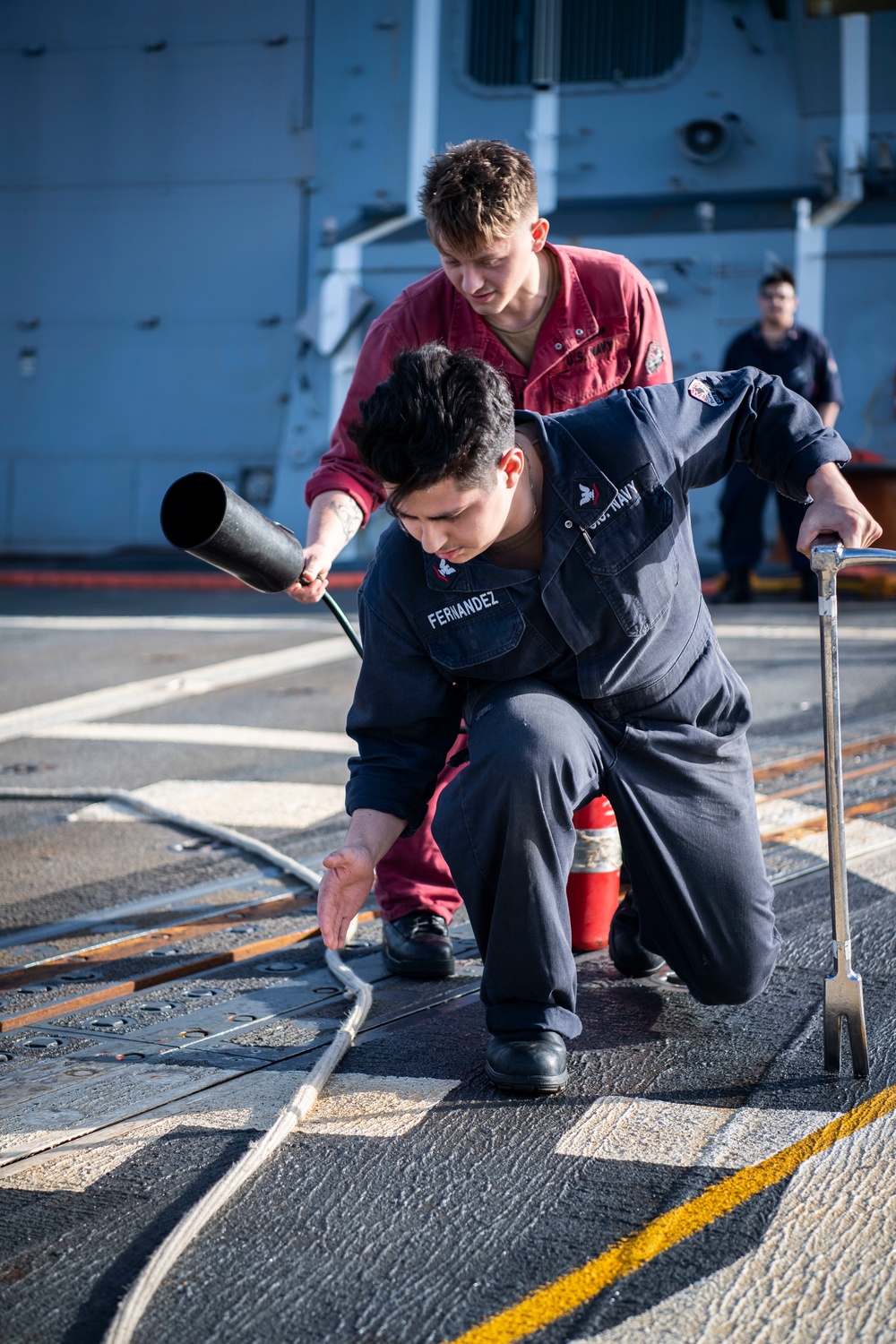 USS Dewey Aircraft Firefighting Training
