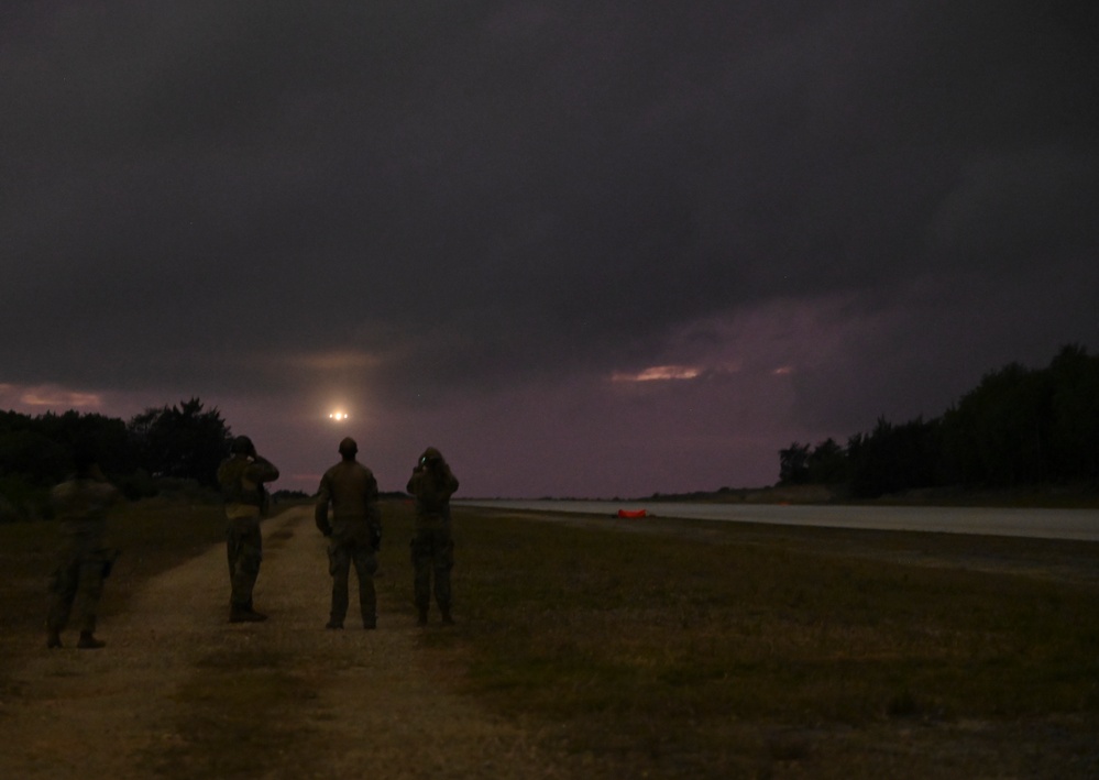 KC-46 conducts night operations on North West Field