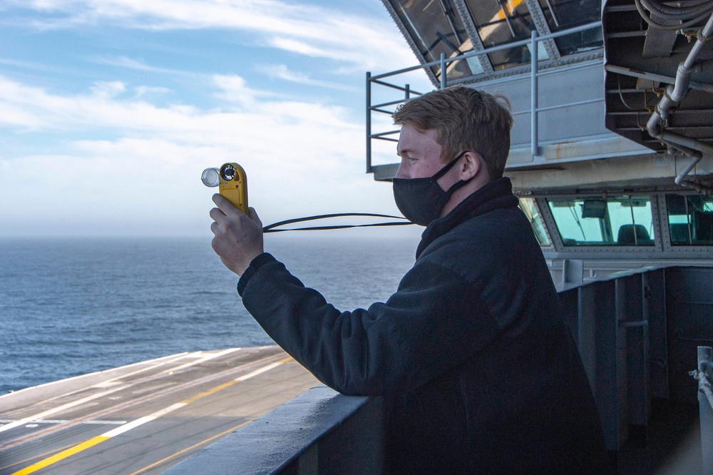 Sailor Takes Weather Observations