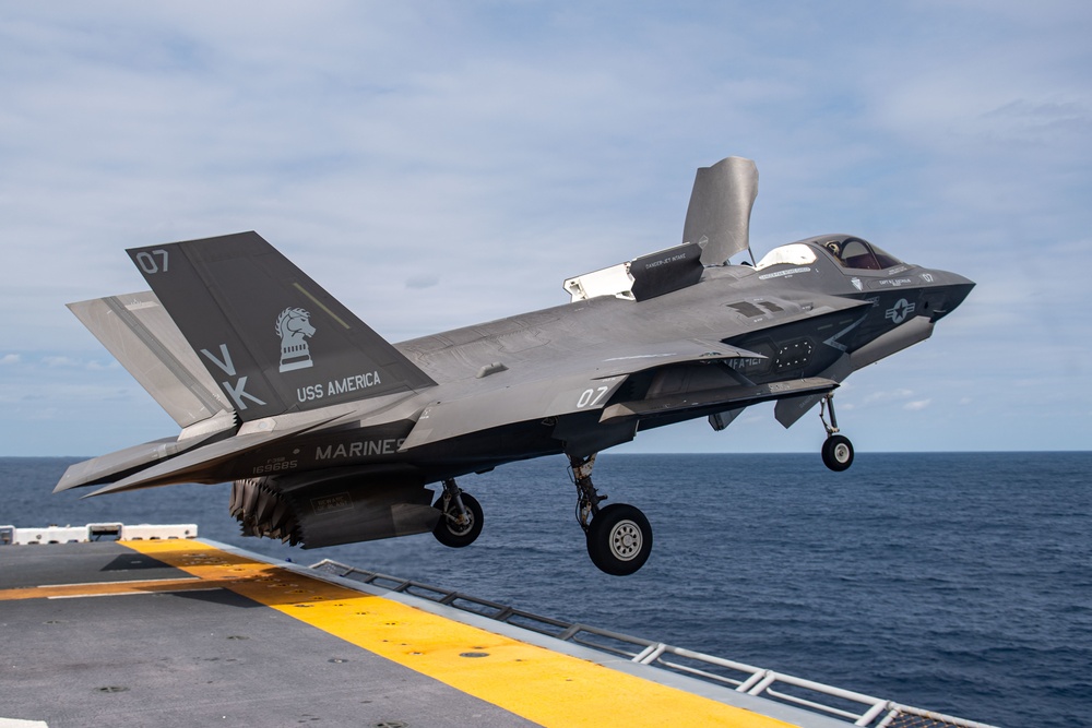 USS America conducts Flight Ops during Exercise Noble Fusion.