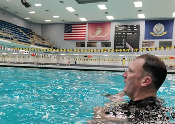 U.S. Army Nuclear Disablement Teams conduct water survival training at U.S. Naval Academy