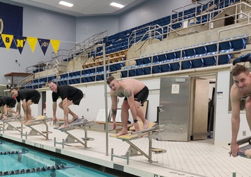 U.S. Army Nuclear Disablement Teams conduct water survival training at U.S. Naval Academy