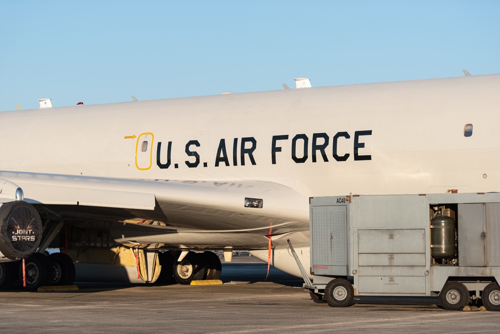 Photo of E-8C Joint STARS aircraft at Robins Air Force Base, Georgia