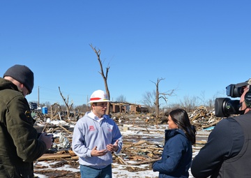 Debris removal operations in Mayfield, KY