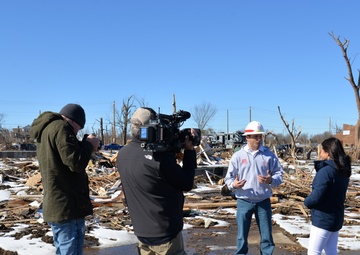Debris removal operations in Mayfield, KY
