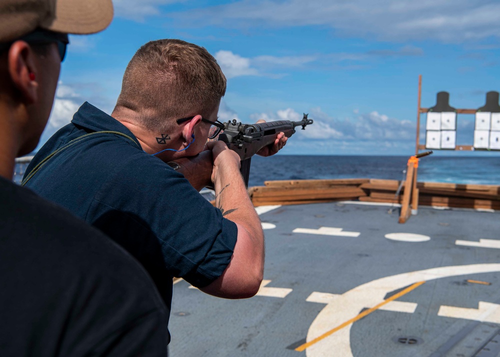Gridley conducts a live-fire weapons qualification