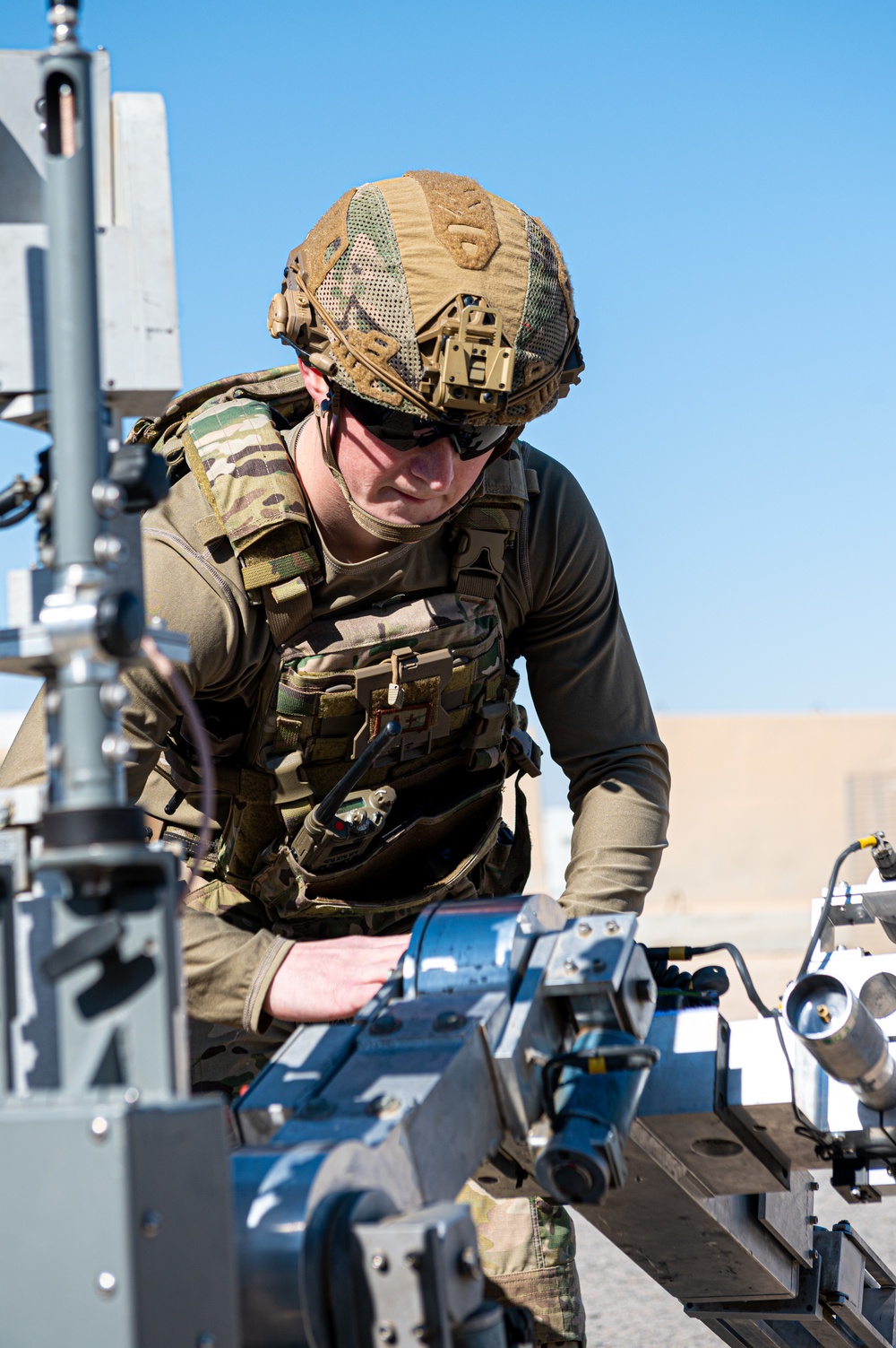 EOD technicians utilize robot technology to assess dangerous situations