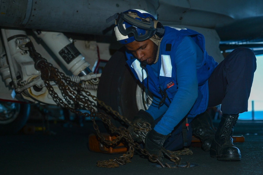 The Harry S. Truman Carrier Strike Group is on a scheduled deployment in the U.S. Sixth Fleet area of operations in support of naval operations to maintain maritime stability and security.