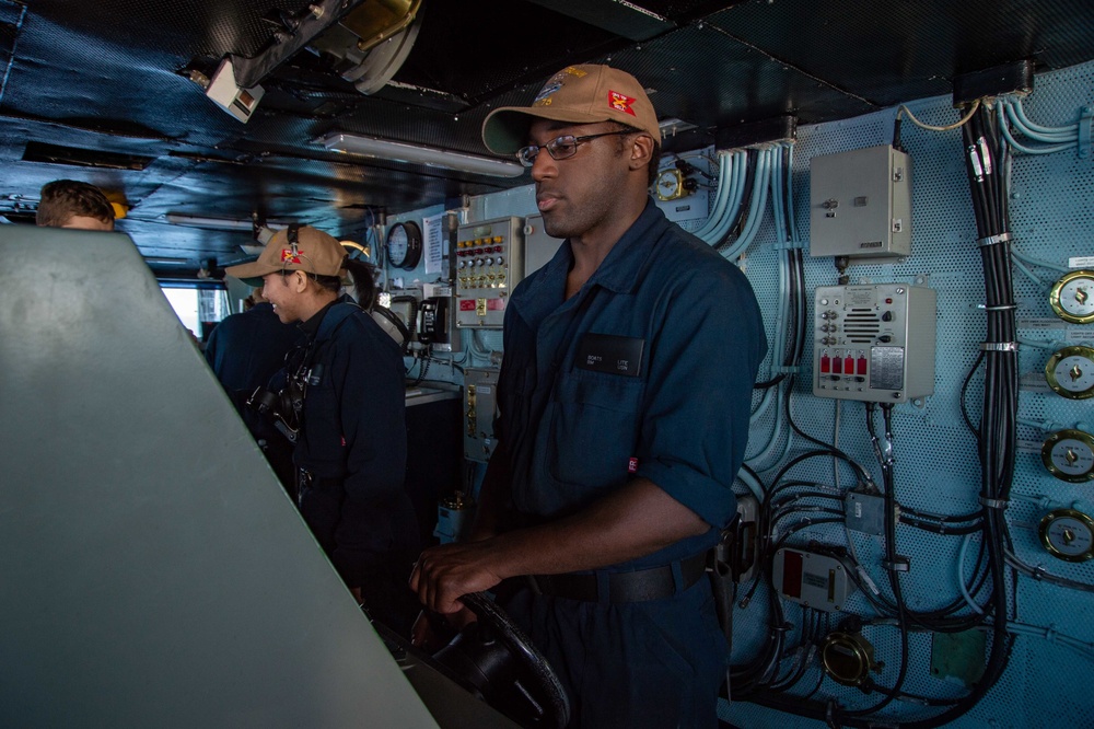 The Harry S. Truman Carrier Strike Group is on a scheduled deployment in the U.S. 6th Fleet area of operations in support of naval operations to maintain maritime stability and security.