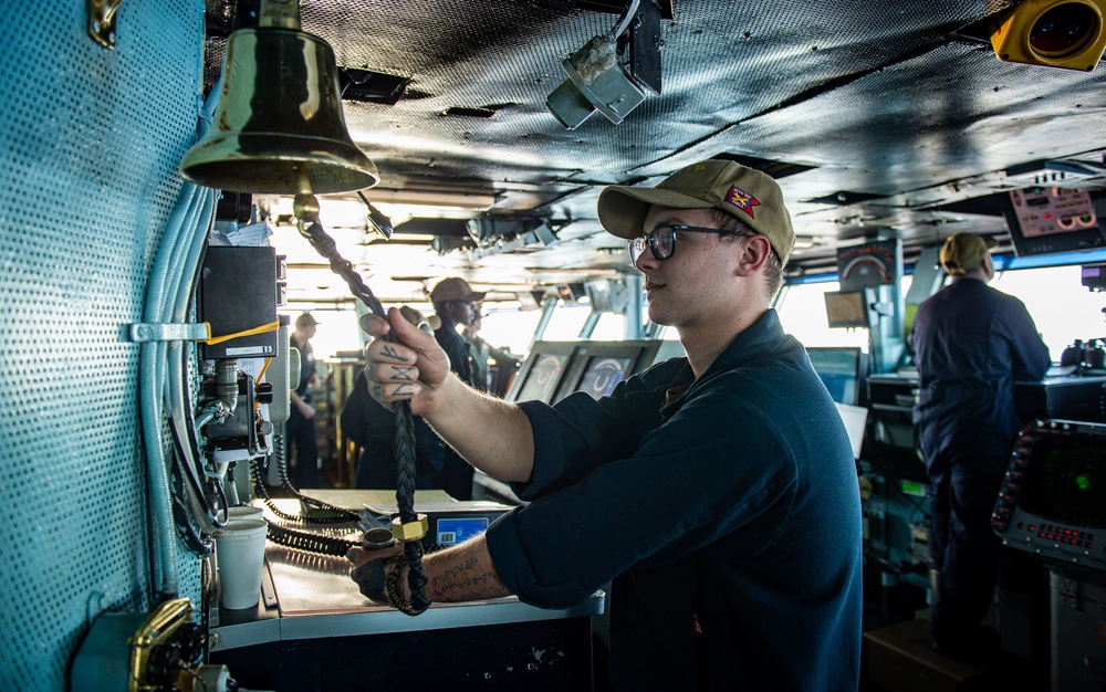 The Harry S. Truman Carrier Strike Group is on a scheduled deployment in the U.S. 6th Fleet area of operations in support of naval operations to maintain maritime stability and security.