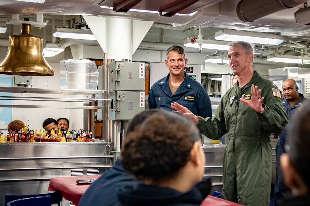 Rear Adm. Jeffrey T. Anderson visits Spruance