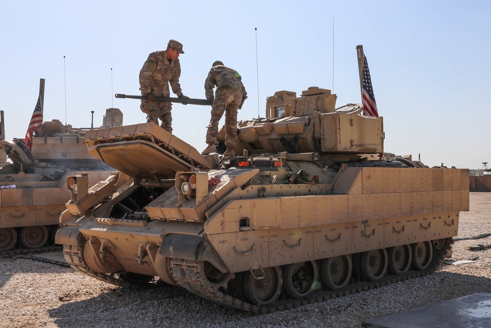 M2A3 Bradley Fighting Vehicles in northeast Syria