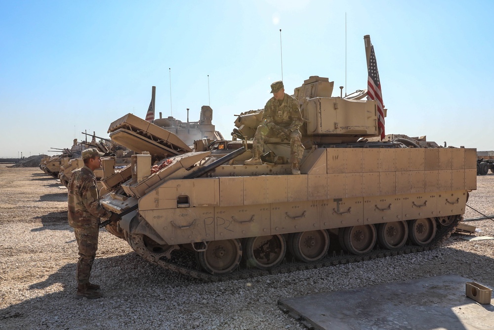 M2A3 Bradley Fighting Vehicles in northeast Syria