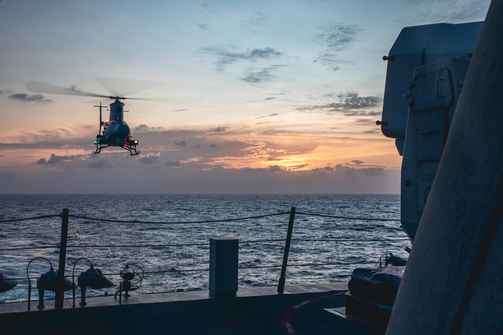 USS Billings Conducts Flight Operations with MQ-8B Fire Scout