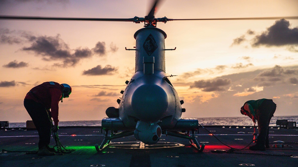 USS Billings Conducts Flight Operations with MQ-8B Fire Scout