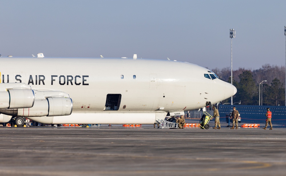 Photo of E-8C Joint STARS aircraft at Robins Air Force Base, Georgia