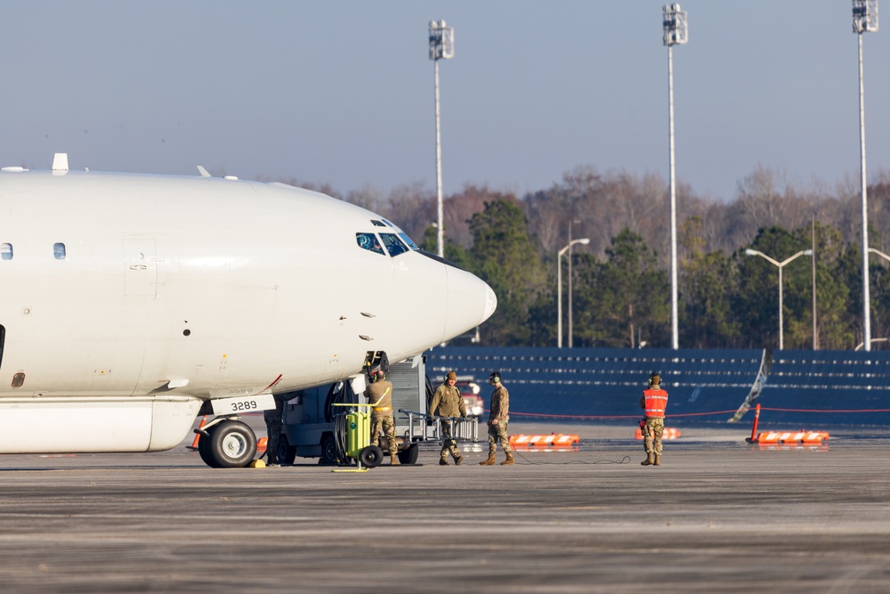 Photo of E-8C Joint STARS aircraft at Robins Air Force Base, Georgia