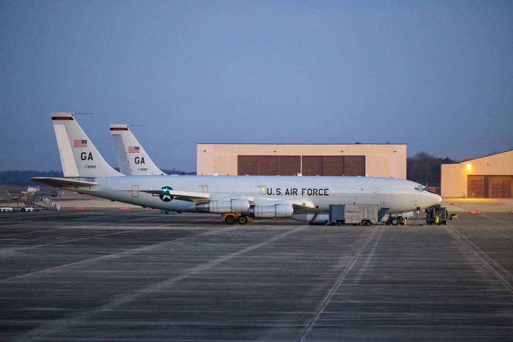 Photo of E-8C Joint STARS aircraft at Robins Air Force Base, Georgia