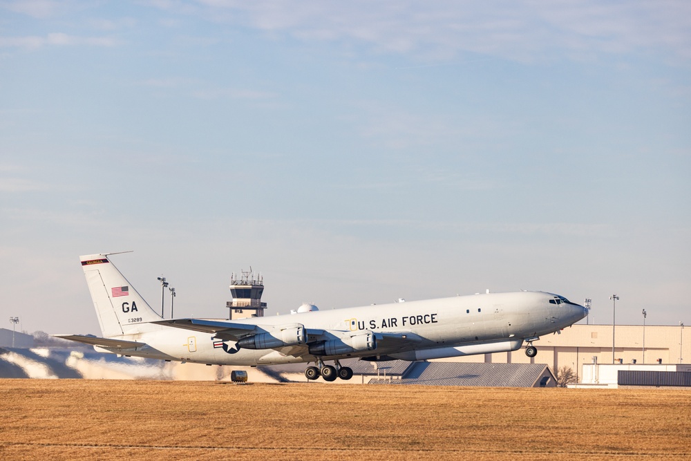 Photo of E-8C Joint STARS aircraft at Robins Air Force Base, Georgia