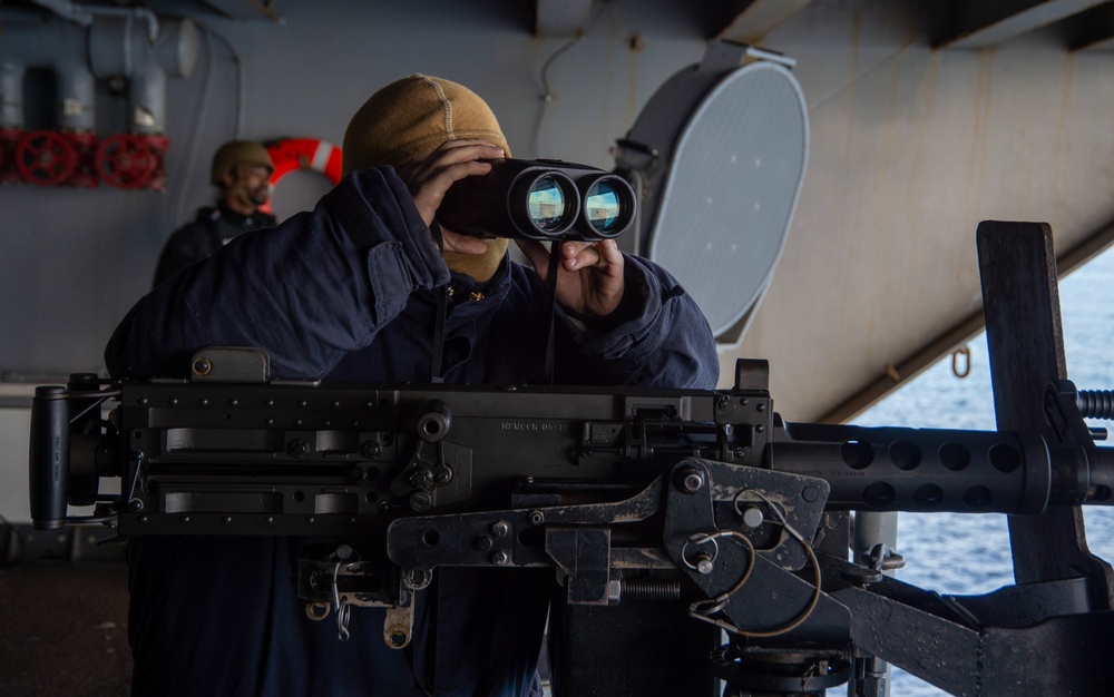 The Harry S. Truman Carrier Strike Group is on a scheduled deployment in the U.S. 6th Fleet area of operations in support of naval operations to maintain maritime stability and security.