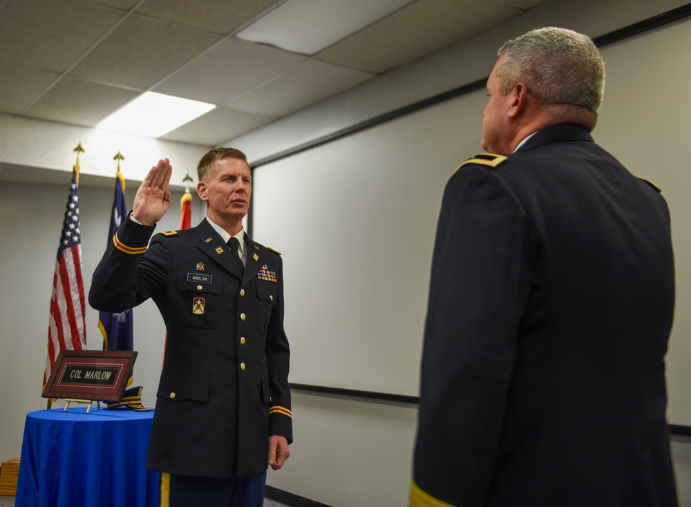 Promotion ceremony for Lt. Col. W. Brad Marlow to colonel