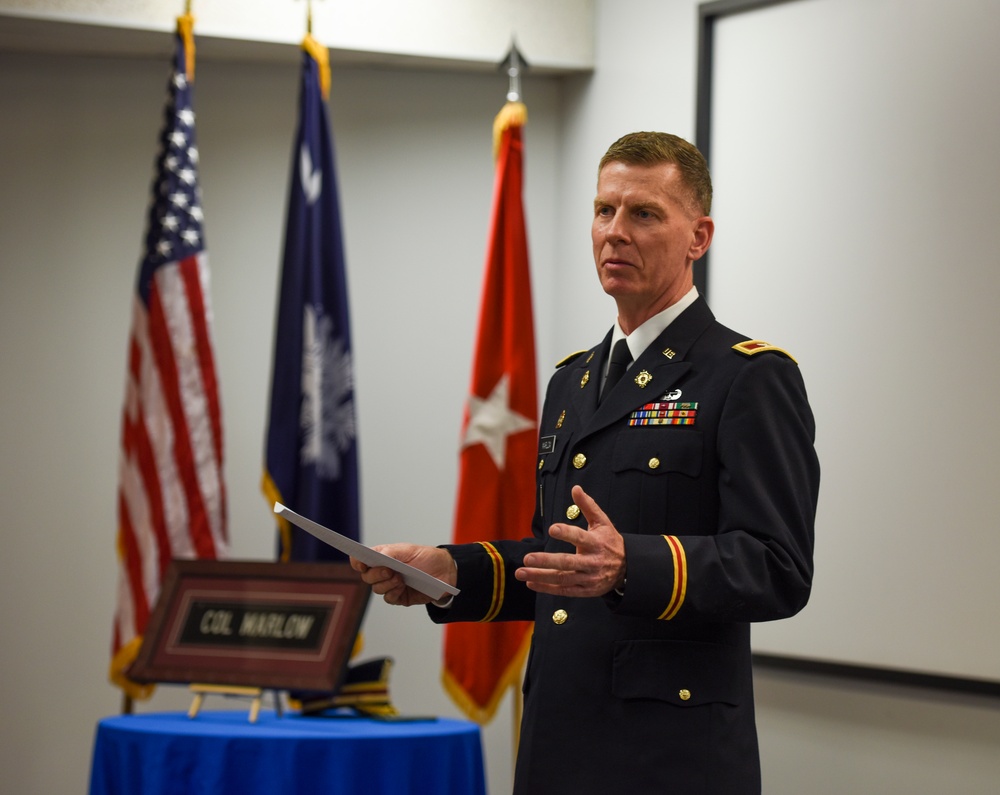 Promotion ceremony for Lt. Col. W. Brad Marlow to colonel