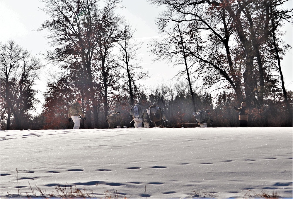 Cold-Weather Operations Course class 22-03 students build Arctic tents on Fort McCoy's South Post